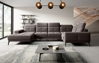 Kutna garnitura u obliku slova U- Nicolette (smeđa) (D)