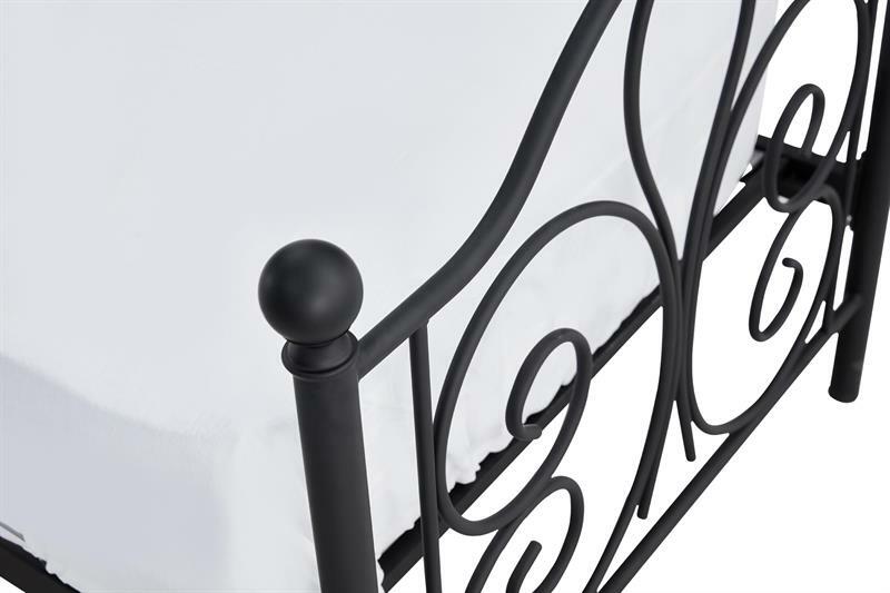 Jednostruki krevet 120 cm Patience Black (bez madraca) (crna)