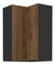 Dulap superior de bucătărie de colț Monzesa 60x60 GN 90 2F (nuc okapi + negru) 
