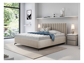 Manželská posteľ 160 cm Lizubo (s úložným priestorom) (krémová) *výpredaj