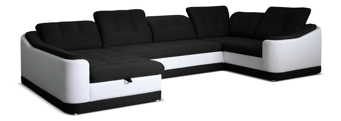 Rohová sedačka U Bray U L2A1 (čierna + biela) (L)