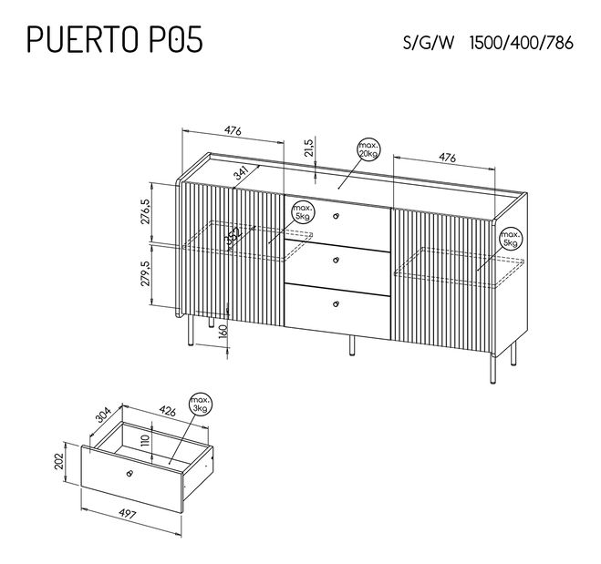 Mobilier birou Presuntos 2 (negru)