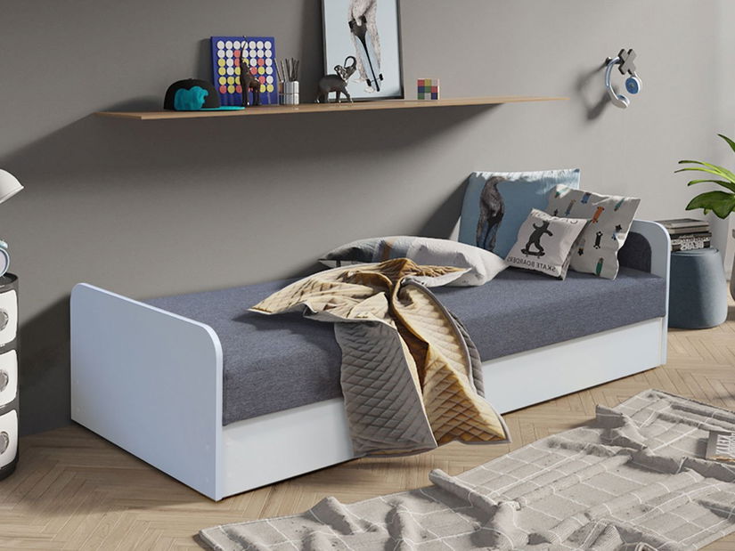 Váľanda 190x80 cm Bibione (Biela + sivá)