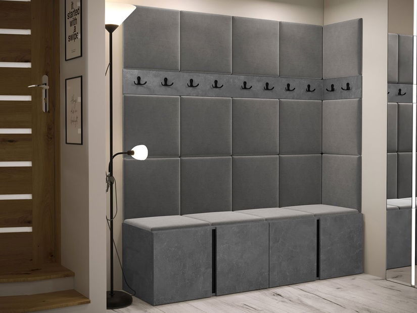 Mobilier hol Tovenaz II (stejar artisan + negru)