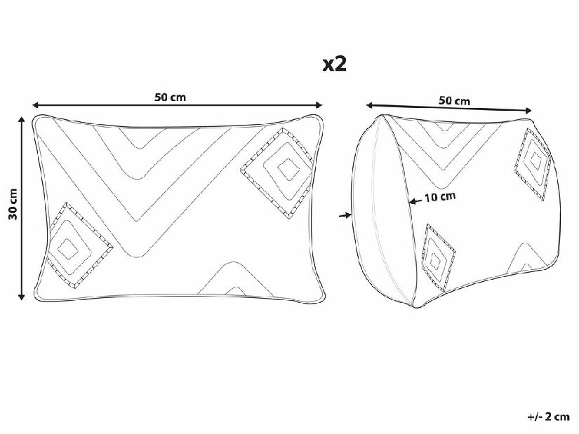 Set 2 ukrasna jastuka 30 x 50 cm Vibur (crna)