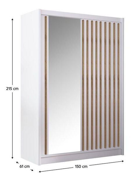 Szekrény LADLER (fehér + CRAST tölgy)