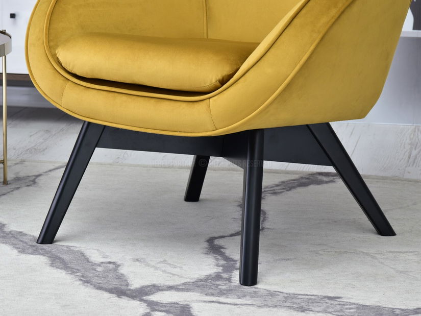 Dizájnos fotel Merch (arany + tölgy)