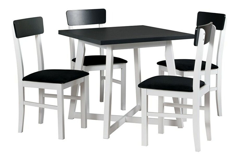 Jedálenský stôl Ouida 1 (čierna + biela) (pre 4 osoby)
