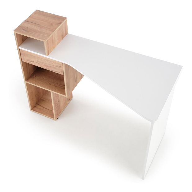 Masă PC Canor (stejar auriu + alb) *lichidare stoc