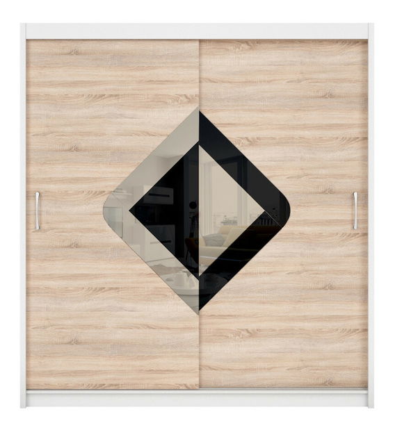 Šatníková skriňa BRW Elda F38/200/8 (biela + dub sonoma)