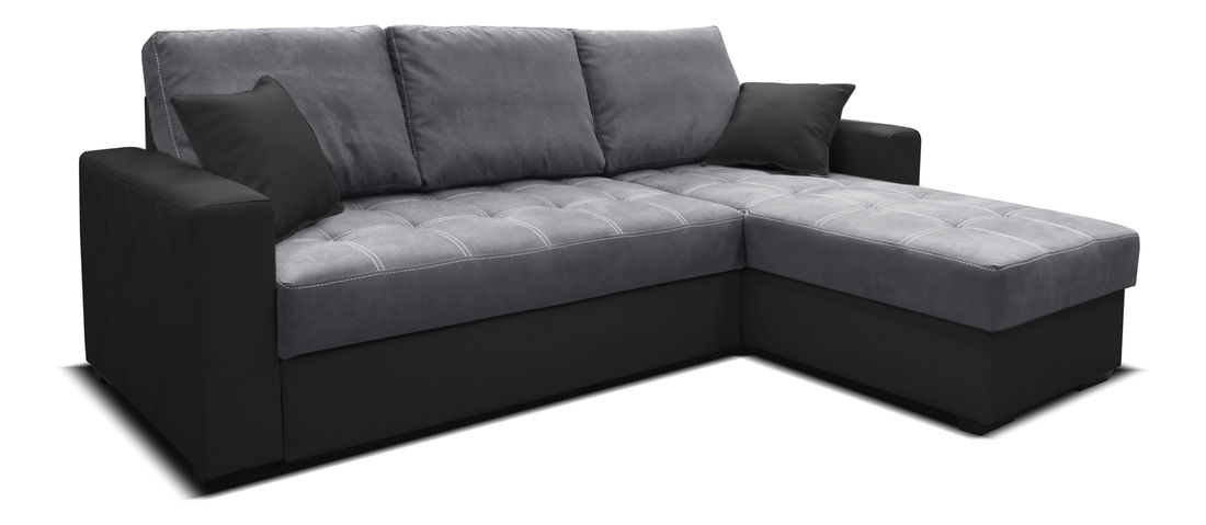 Rohová sedačka Faro 2F+L (sivá + čierna) (P)