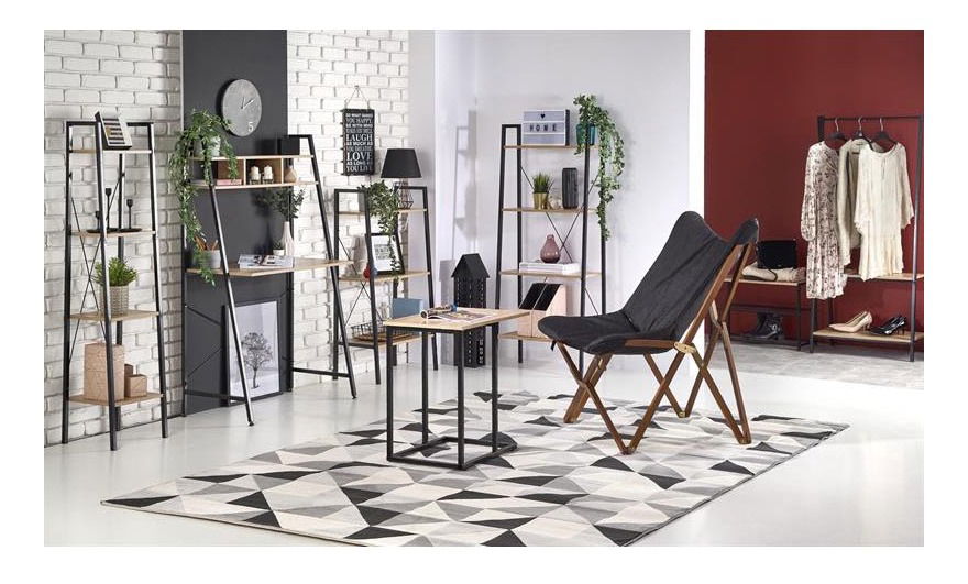 Regál Neda (természetes fa + fekete)