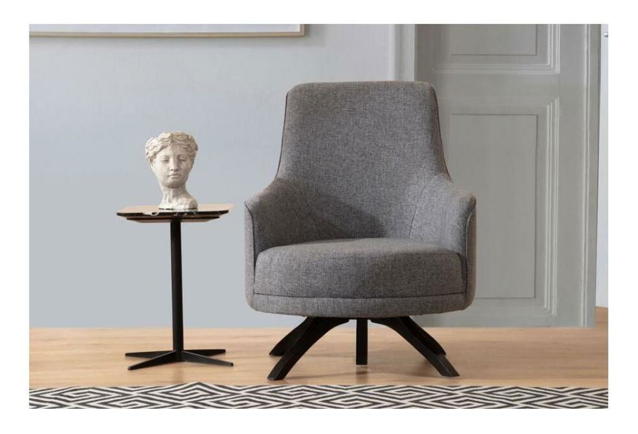 Fotel Kapruna (világosszürke + fekete)