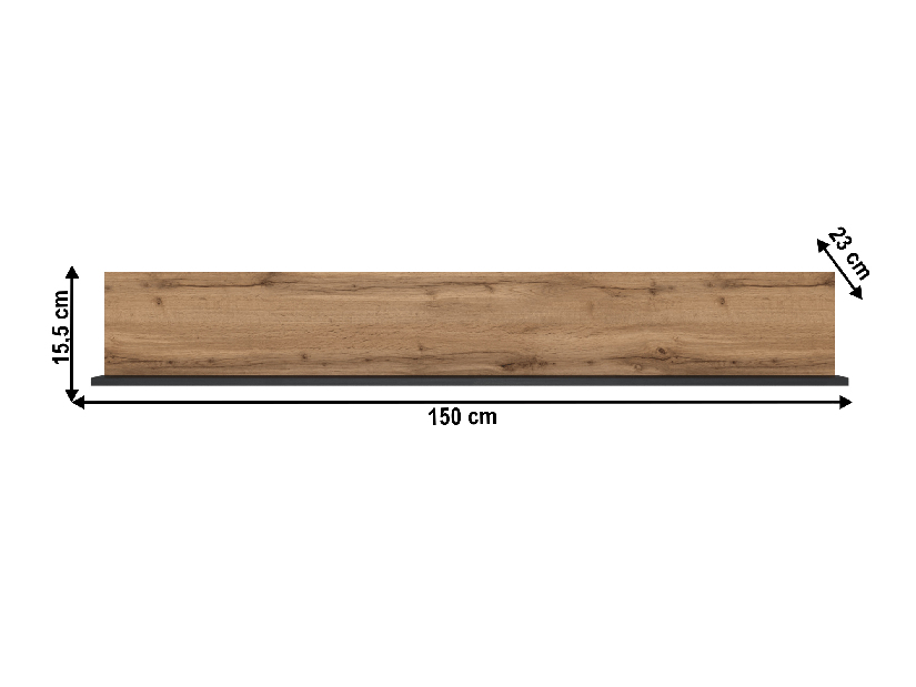 Polica 150 cm Lorcan 150 (hrast wotan)