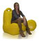 Sedací vak s taburetku Montana (žltá)