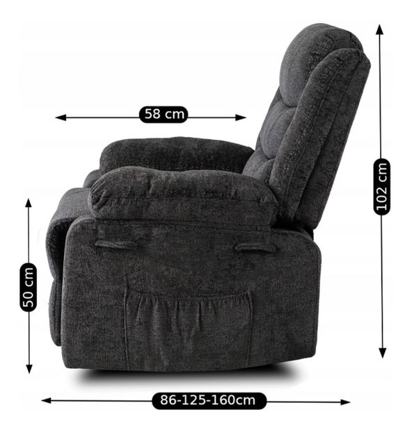 Polohovacie kreslo Apoya (čierna) 