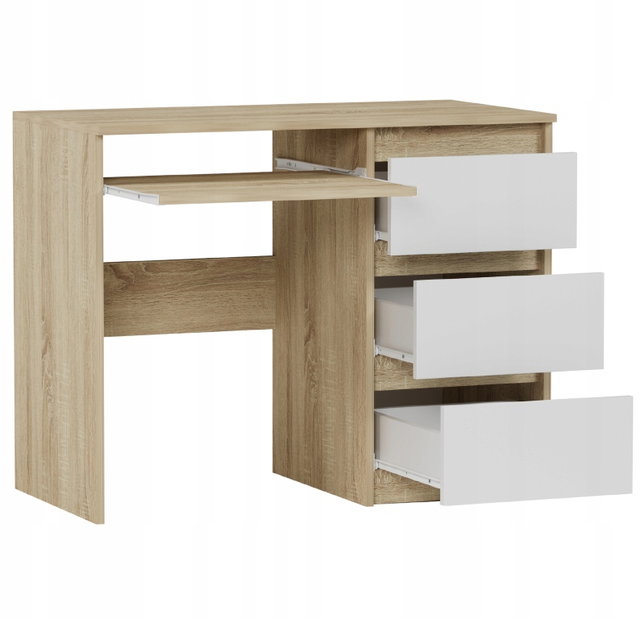 Masă PC Nubro (stejar sonoma + alb) (D)
