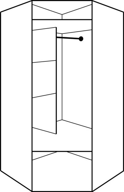 Kutni ormar za garderobu Janie (s ogledalom) 