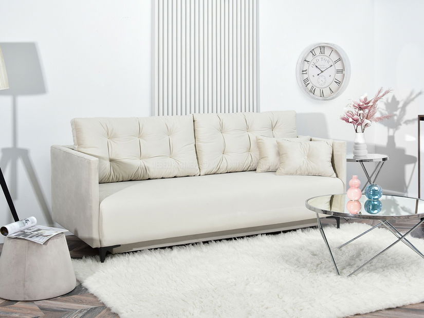 Pohovka dvojsedačka Mastil (krémová + čierna)