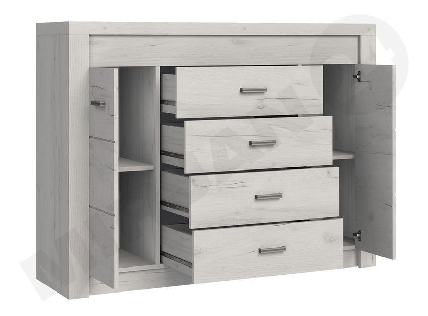 Comodă combinată Nadenas N7 (Alb craft) (fără iluminat)