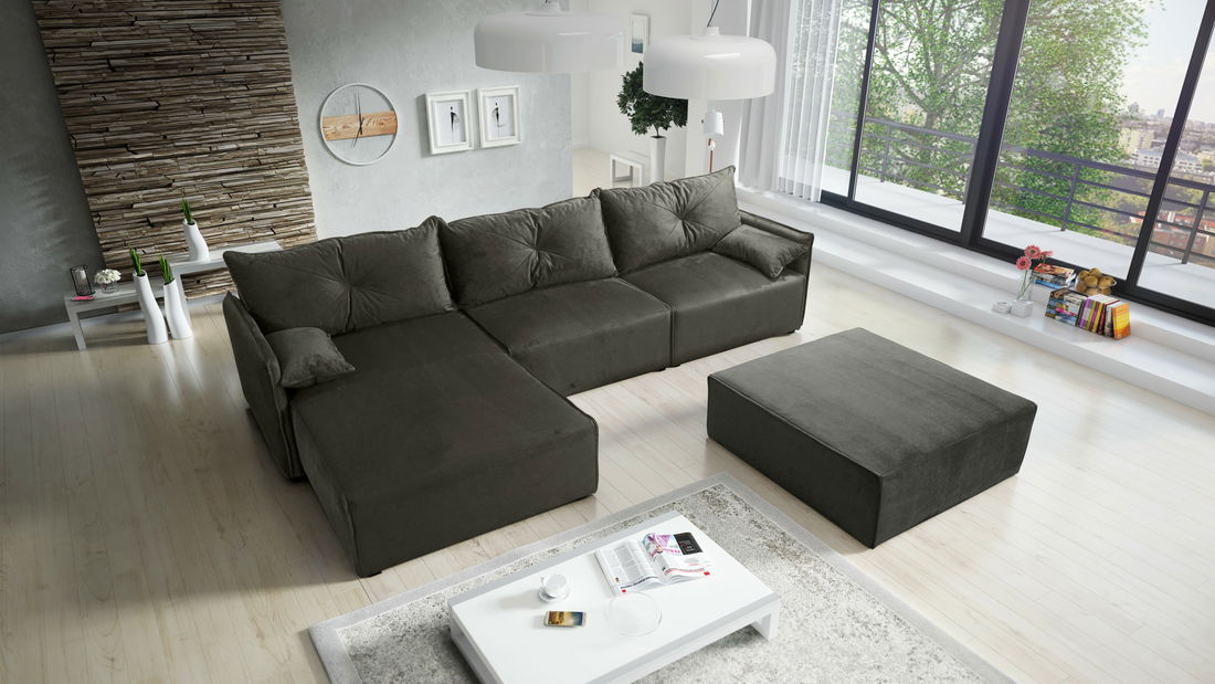 Kutna garnitura- Leonaro 2 (grafit) (L)