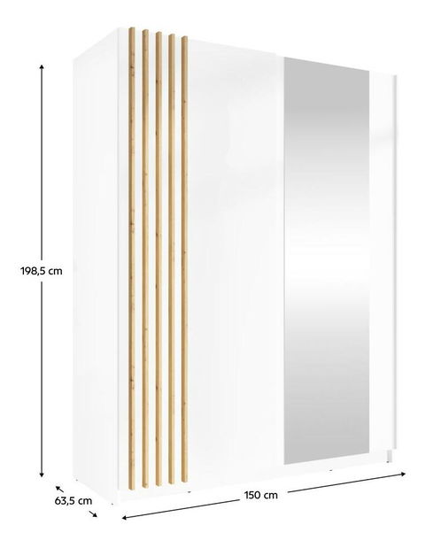 Dulap de haine Bogota 1 (alb + stejar artisan)