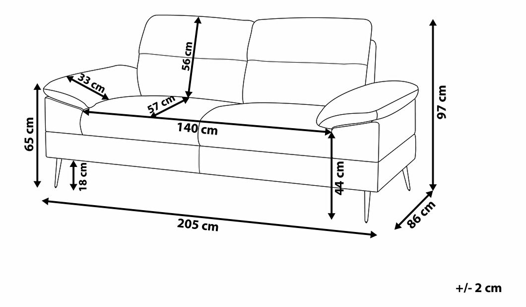 Sofa trosjed Chichester (krem)