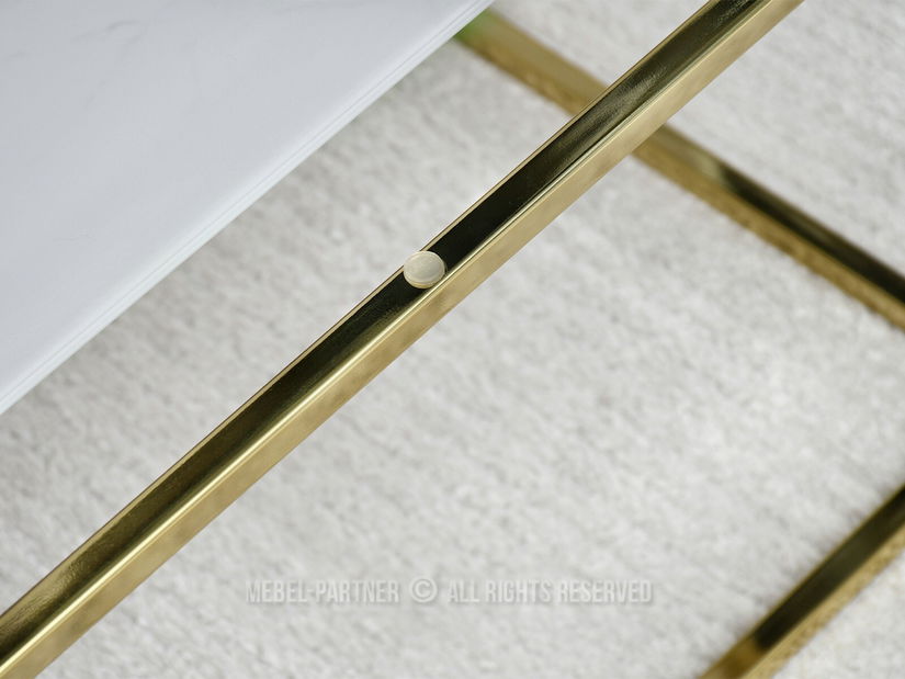 Konferenčný stolík Bella M (biely mramor + zlatá)