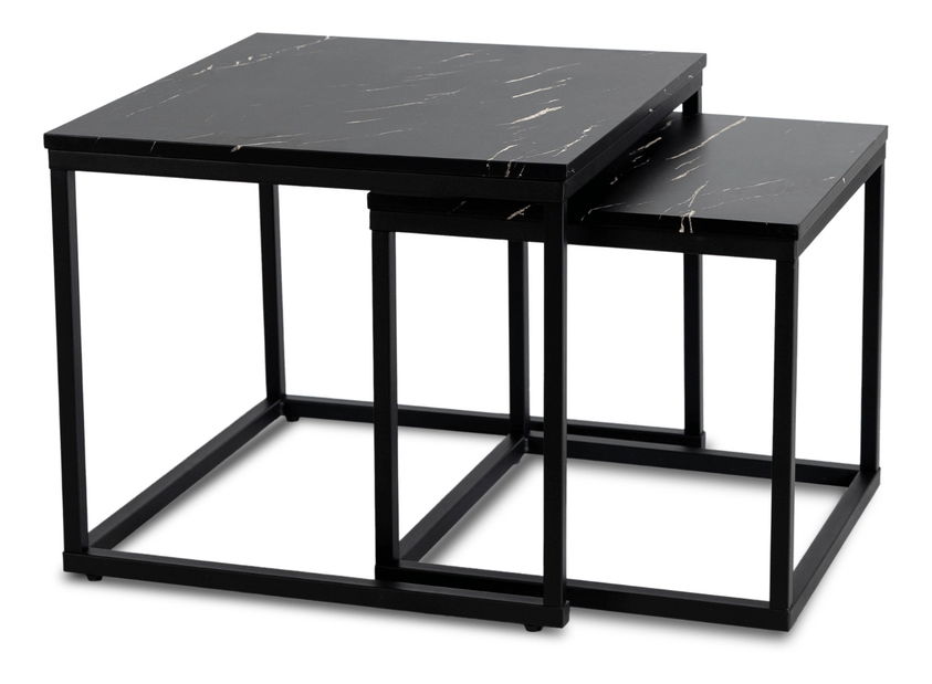 Dohányzóasztal szett (2 db.) Jospin (fekete márvány) 