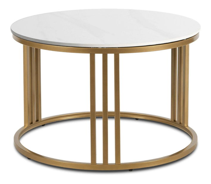 Konferenčný stolík Kenrucky (lesk biely + zlatá) 