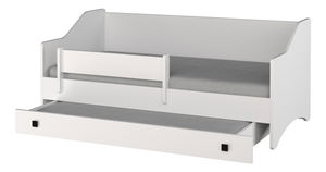 Pat pentru copii, extensibil160x80 cm Naty II (cu somieră și saltea) (Alb + Gri)