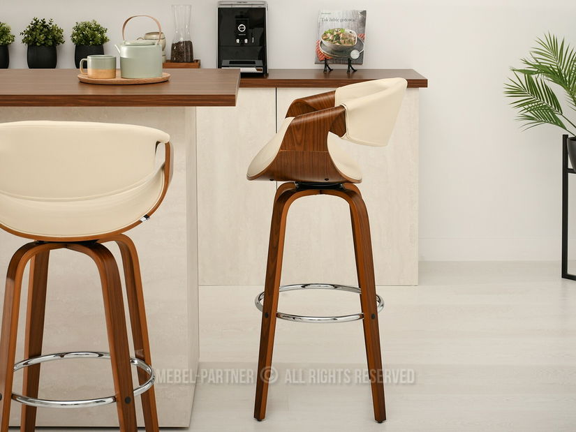 Stolička Bjorn H (krémová + orech)