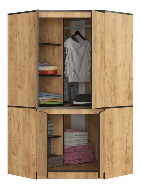 Dulap de haine de colț Sumergible (stejar craft)