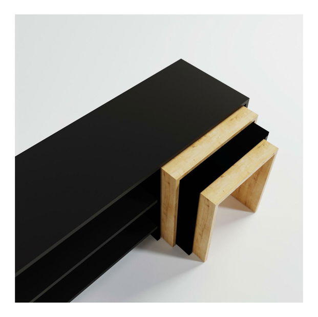 TV asztal/szekrény Zigg (fekete + tölgy)