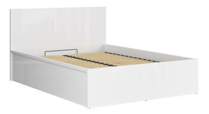 Manželská posteľ 140 cm BRW Tetrix 8 (lesk biely) (s roštom) (s úl. priestorom)