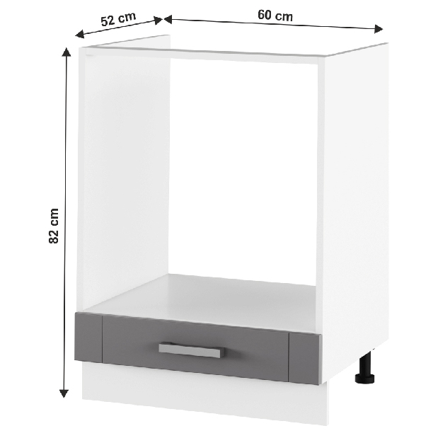 Dolná kuchynská skrinka na rúru Janne Typ 58 (tmavosivá + biela)