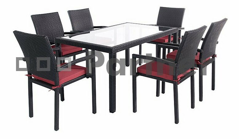 Záhradný nábytok Gdaňsk II. 1+6 (umelý ratan)