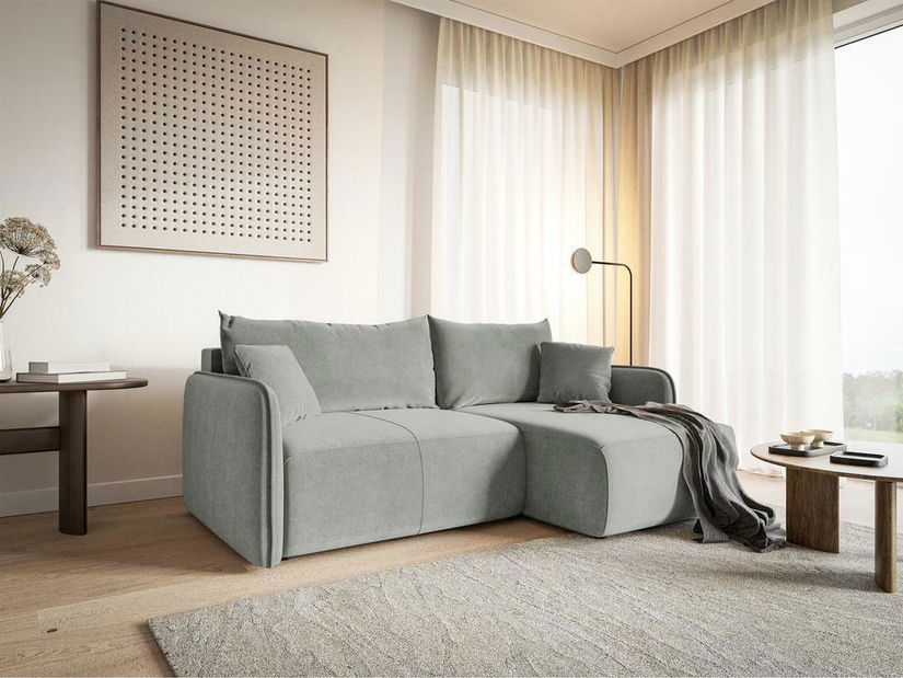 Kutna garnitura Mamma (svijetlosiva + crna)