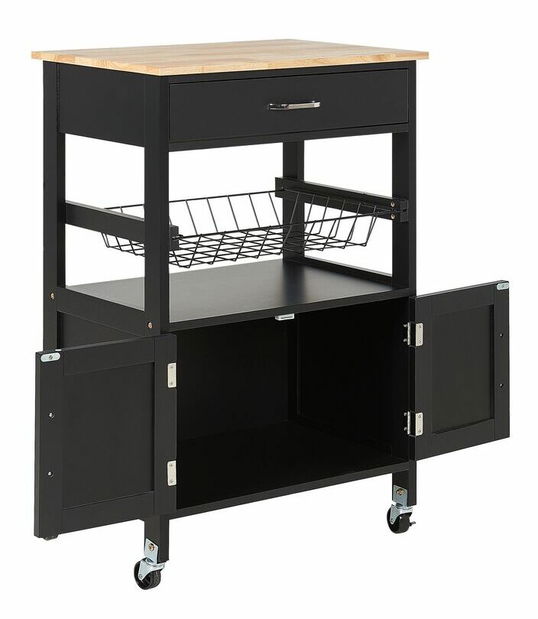 Servírovací stolík Lugza (čierna)