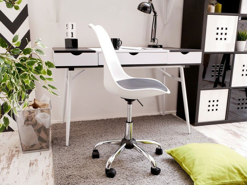 Stolička Large Otoc (biela + čierna + chrómová)