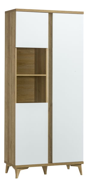 Komód typ O9 Onley (fényes fehér + riva tölgy)