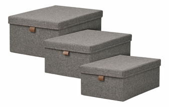 Set de 3 cutii de depozitare Nvaravia 5 (gri închis)