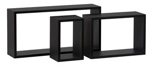 Set 3 nástenných políc Pentiassa (čierna matná)