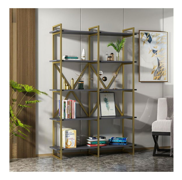 Regál Ladepe 3 (zlatá + antracit) 