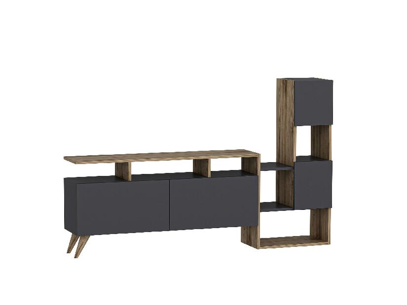 Mobilier living Patovi 2 (Nuc + antracit) 