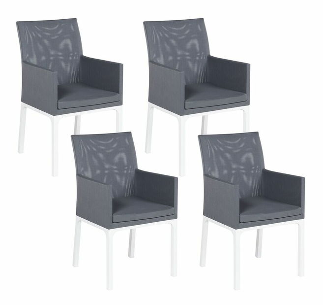 Set 4 ks záhradných stoličiek Baldur (sivá)