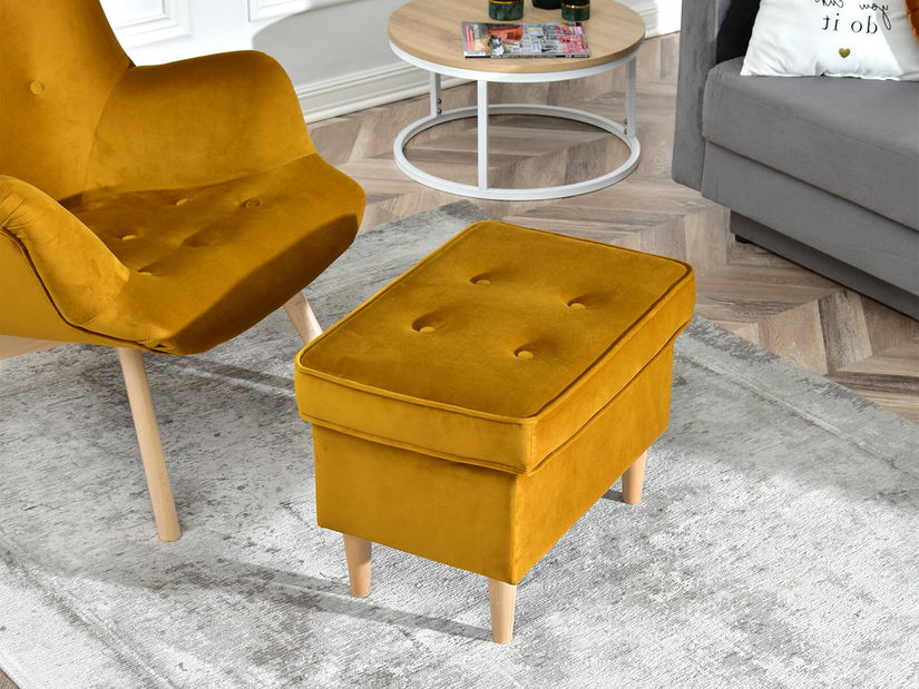 Taburetka Muriera (medová + orech)