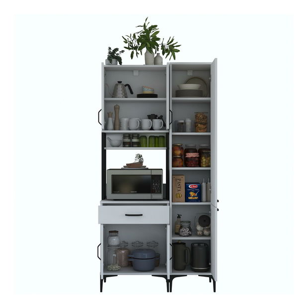 Set dulapuri bucătărie Jenaretta 21 (alb + negru)