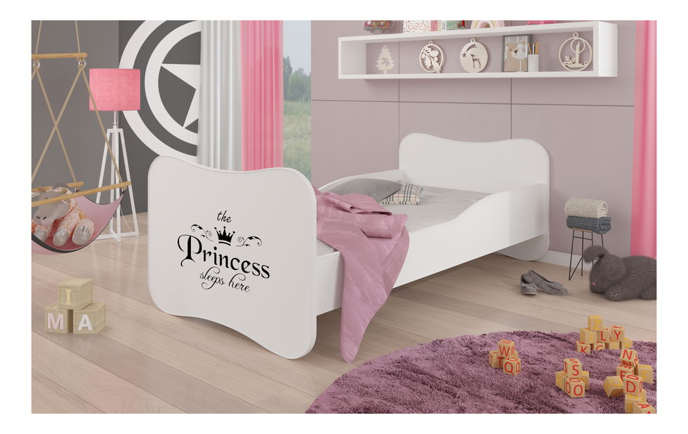 Detská posteľ 160x80 cm Cassi (s roštom a matracom) (princezná)
