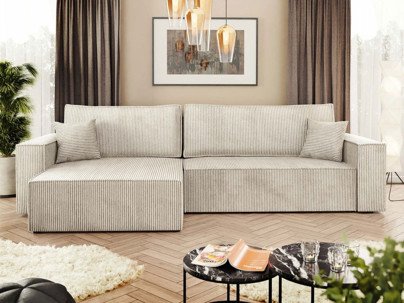 Rohová sedacia súprava Kasuna (vanilková)